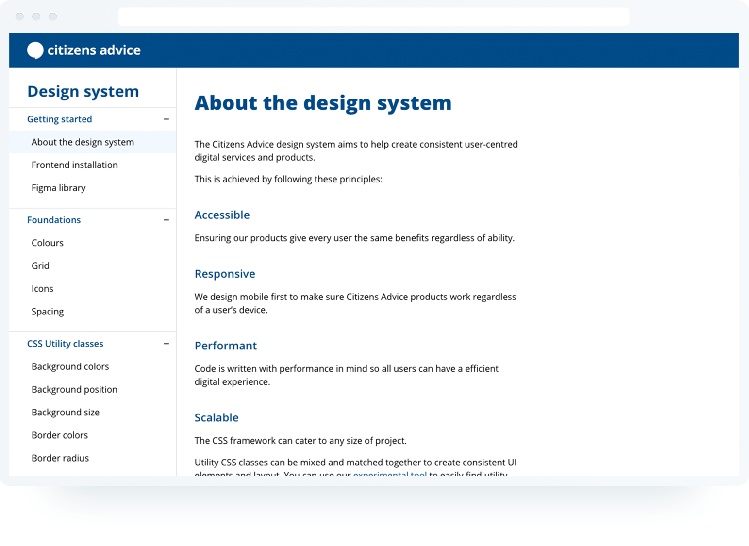 Design system documentation site